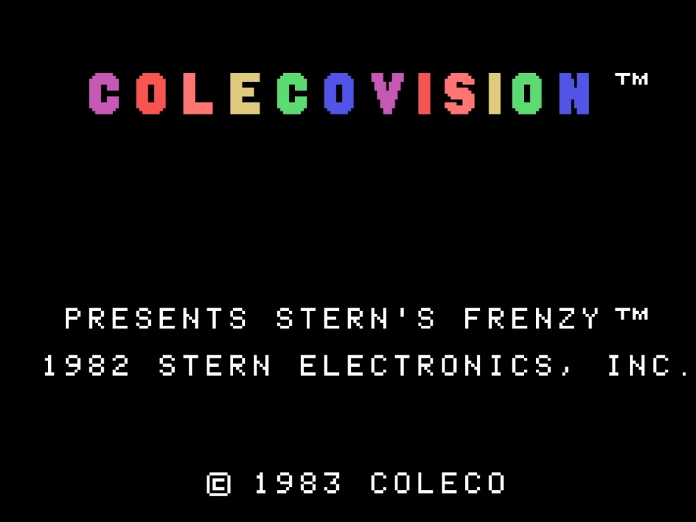 Title Screen of Frenzy for Colecovision